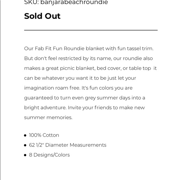 Beautiful Gypsy Boho Beach Roundie - Picture 5 of 5